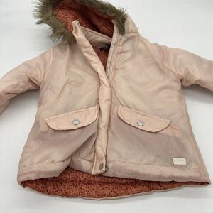 Seven for all Mankind Girls Pink Faux Fur Hooded winter coat size 4T